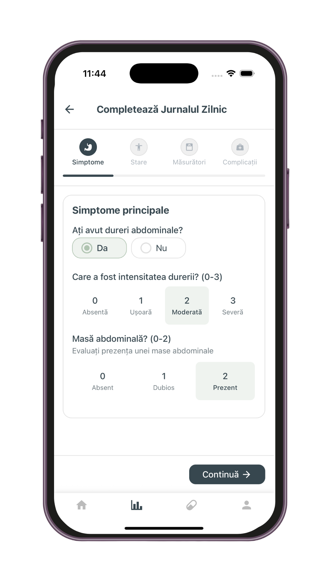 Completare Jurnal Zilnic CrohnCare